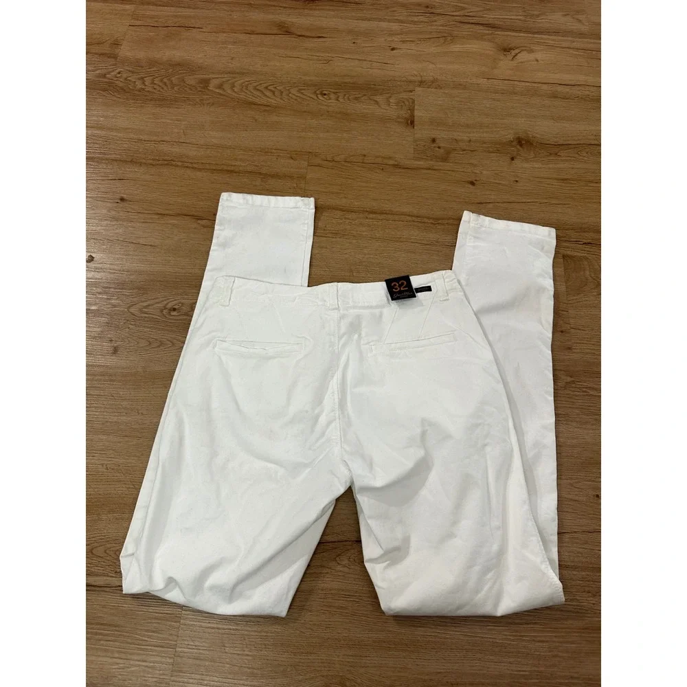 Good Man Brand Mens White Chino Pants Slim Fit Size 32x34 Cotton Blend NWT